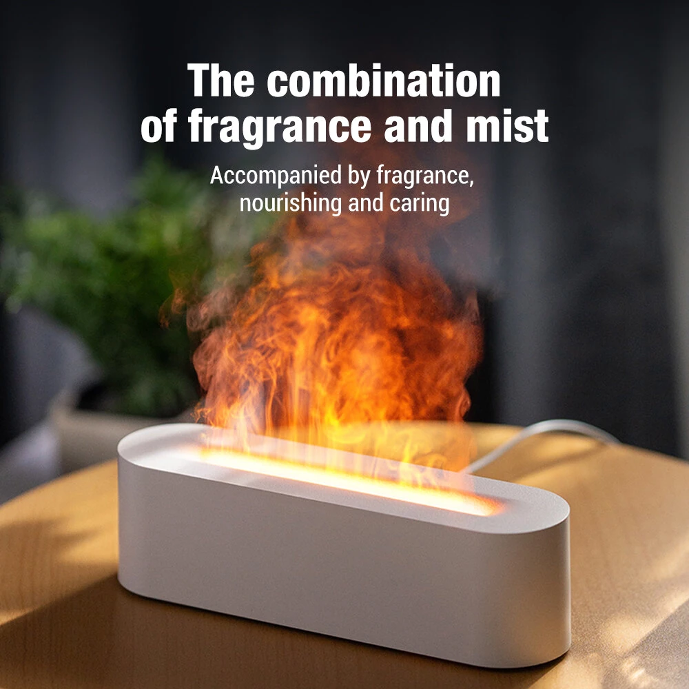 Aroma Diffuser Desktop Colorful Simulation Flame Machine Aromatherapy Humidifier Lamp Led Essential Oil Flame Lamp Difusor — view 5
