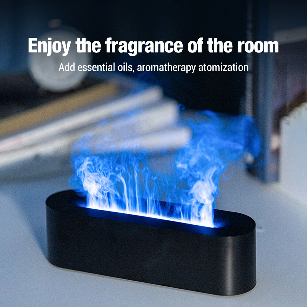 Aroma Diffuser Desktop Colorful Simulation Flame Machine Aromatherapy Humidifier Lamp Led Essential Oil Flame Lamp Difusor — view 6