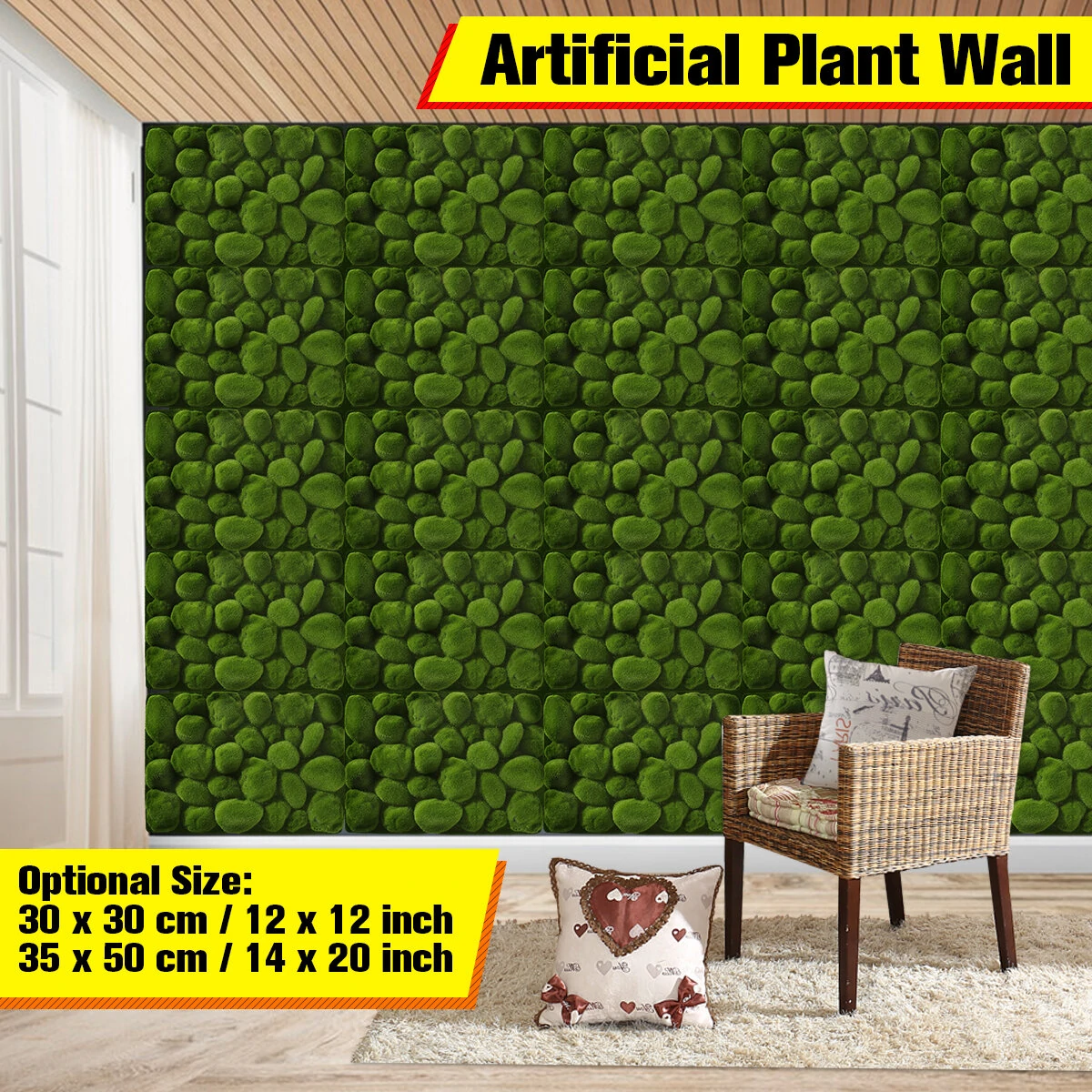 Artificial Topiary Hedges Panels Plastic Faux Shrubs Fence Mat Greenery Wall Backdrop Decor Garden Privacy Screen Fence — Artificial