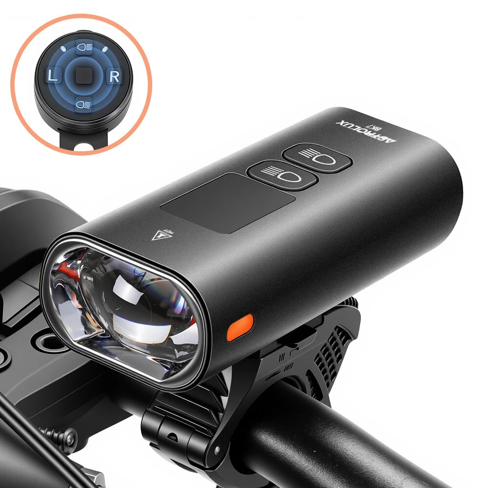 Astrolux BK7 Wireless Remote Smart Bicycle Headlight - 1600 Lumens with Digital Screen, Anti-glare, 5200mAh USB Rechargeable, Portable Power Bank for Road Mountain Bike — view 2