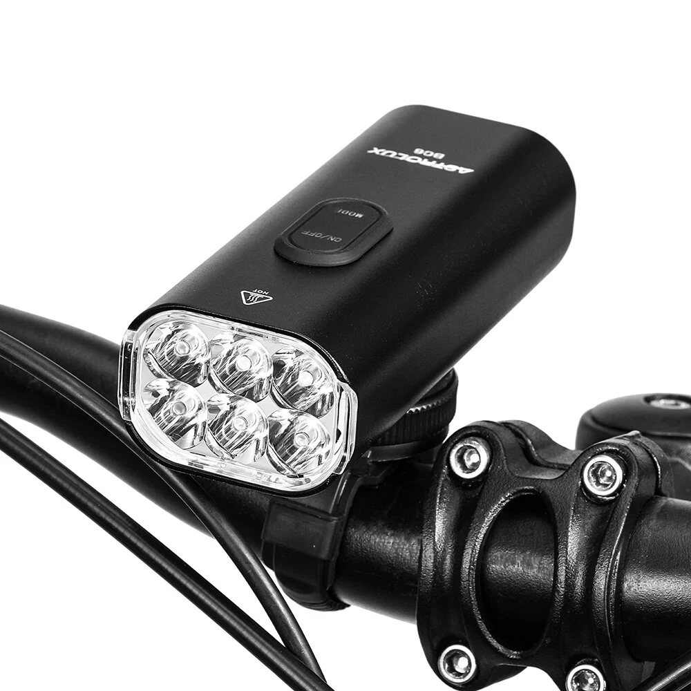 Astrolux® BC6 2000Lm Super Bright Bike Headlights 6 LED Large Beads 4800mAh Battery IPX6 Waterproof 5 Light Modes Type-C Fast Charge Aluminum Alloy Bicycle Front Light Flashlight — view 2