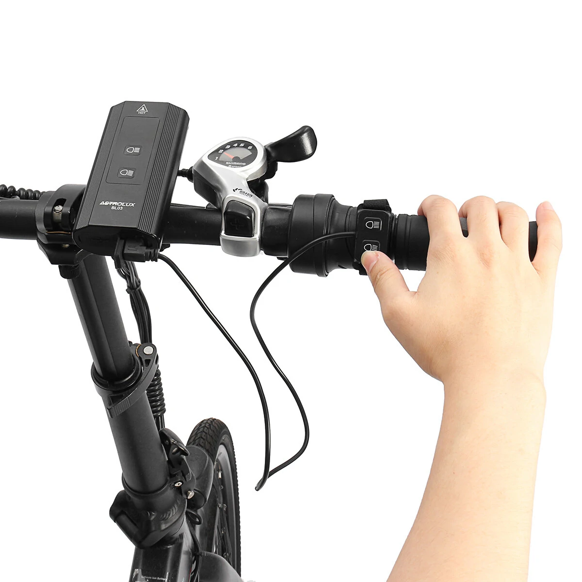 Astrolux® BL03 XPG LED 1200LM Bike Headlight Support Wire Remote Switch 6000mAh High Capacity Power Bank Dual Distance Beam Bike Light USB Rechargeable LED Bicycle Handlebar Flashlight for Electric Bike Electric Scooter — view 3