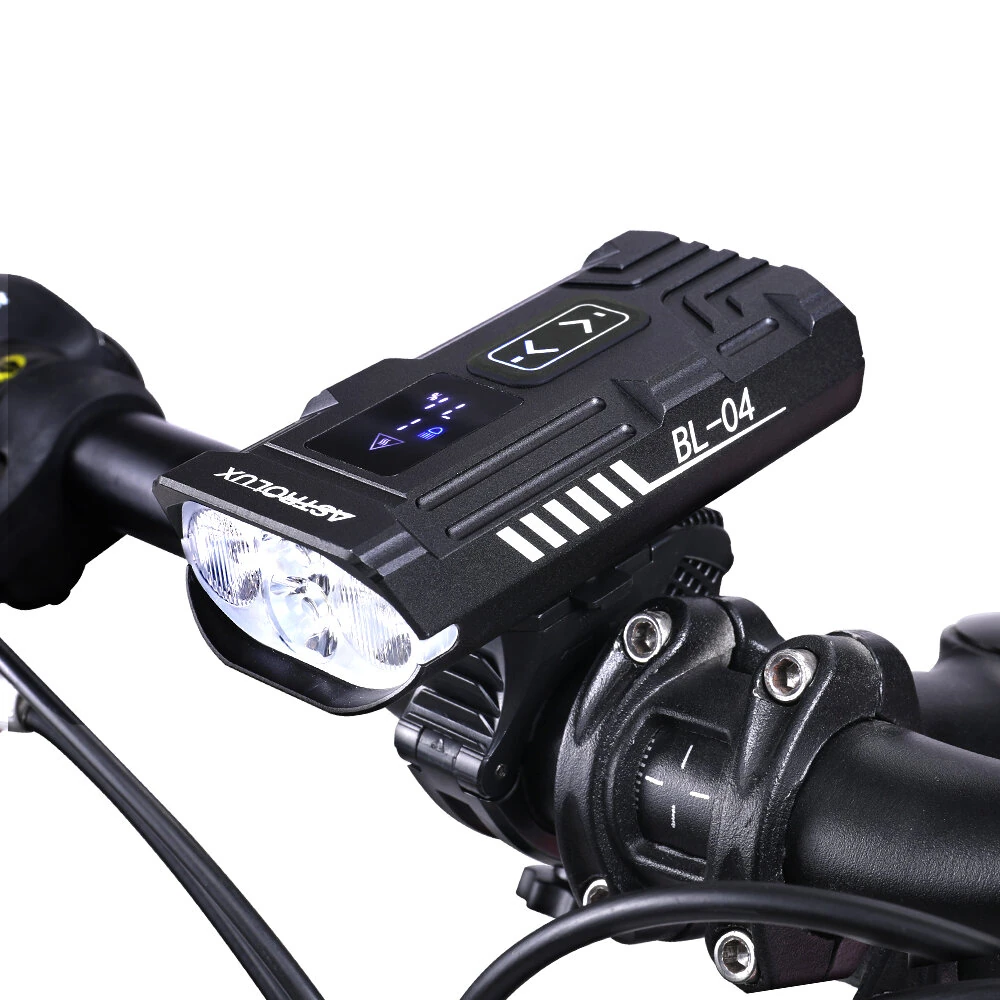 Astrolux® BL04 Digital Bike Headlight 1600LM Dual Distance Beam 6000mAh Portable Power Bank Type-C Charging Memory Mode Waterproof Bicycle Front Light for Electric Bike MTB Bike Flashlight — Astrolux