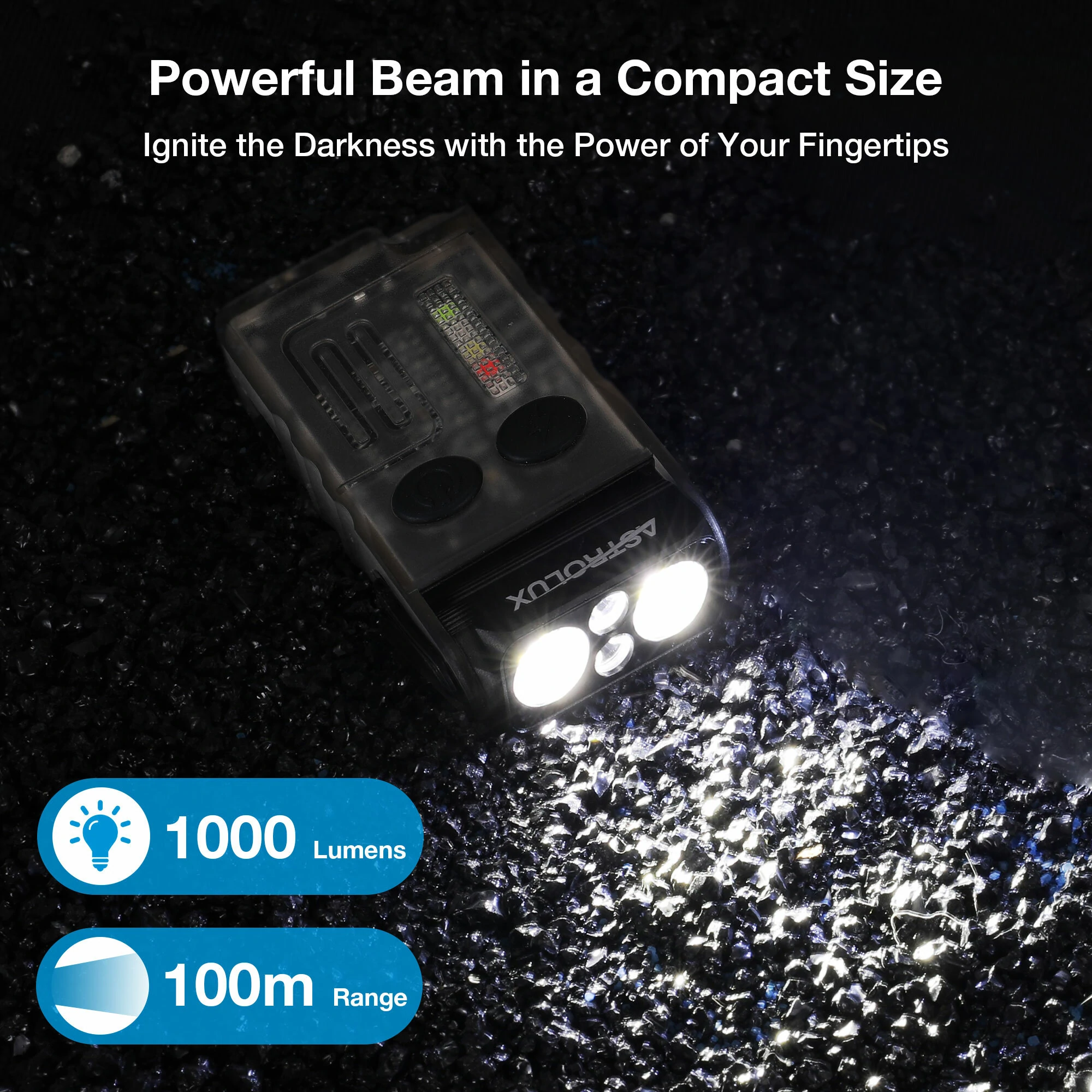 Astrolux® E1 1000 Lumens EDC Keychain Flashlight with Sound Alarm RGB Light 1100mAh 180° Rotation Mini Tactical LED Floodlight Type-C USB Fast Chargring IP67 Powerful Work Lamp for Outdoor Protection, Walking, Running, Hiking and Camping — view 8