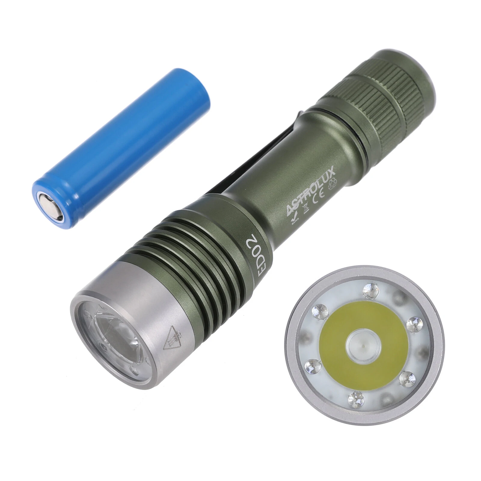 Astrolux® ED02 780LM EDC Keychain Flashlight with 365nm UV LEDs 410m Meters Throw Type-C Rechargeable Power by 14500 Battery Waterproof Mini LED Torch For Outdoor Walking, Running, Hiking and Camping — Astrolux