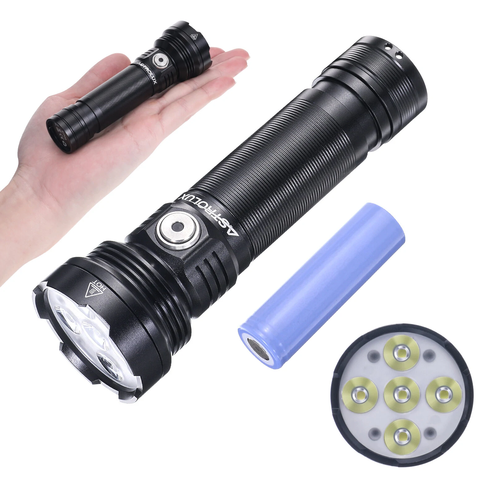 Astrolux® EP05 5* LH351B 2500LM Super Bright LED Flashlight With 21700 Battery Type-C Fast Rechargeable High Performance Portable Torch Outdoor Activitives LED Light — Astrolux
