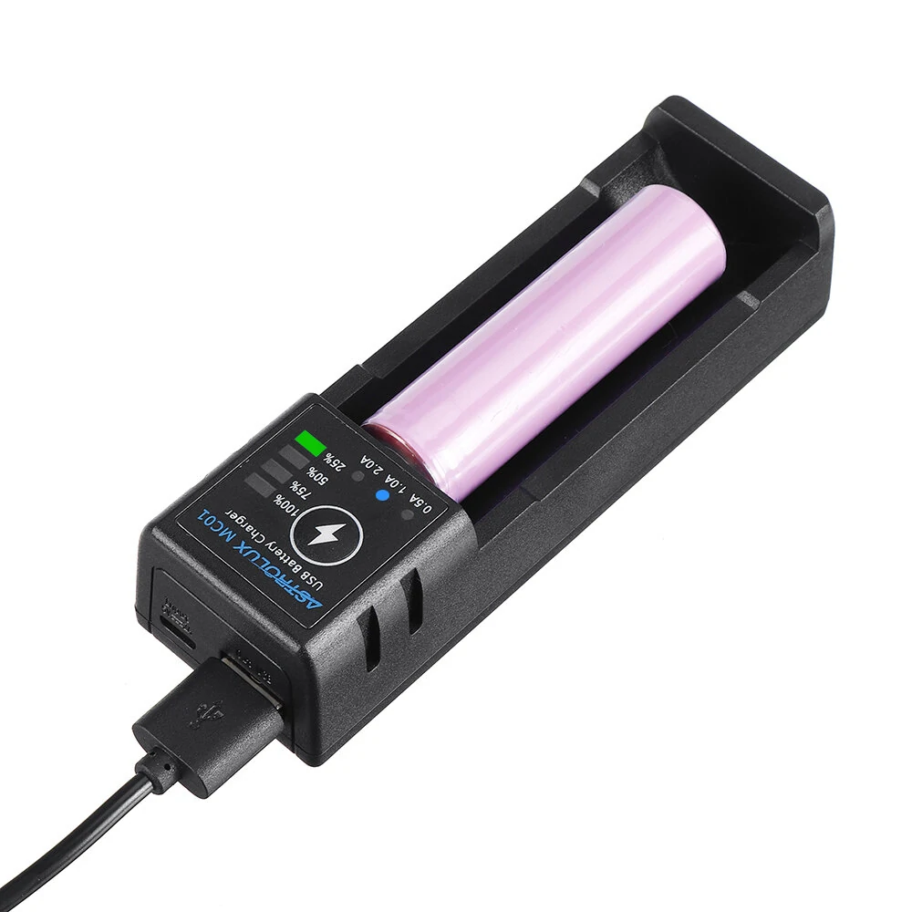 Astrolux® MC01 2 in1 USB Charging Mini Battery Charger Portable Mobile Phone Power Bank Current Optional Charger For 18650 21700 26650 Li-ion Battery — view 4