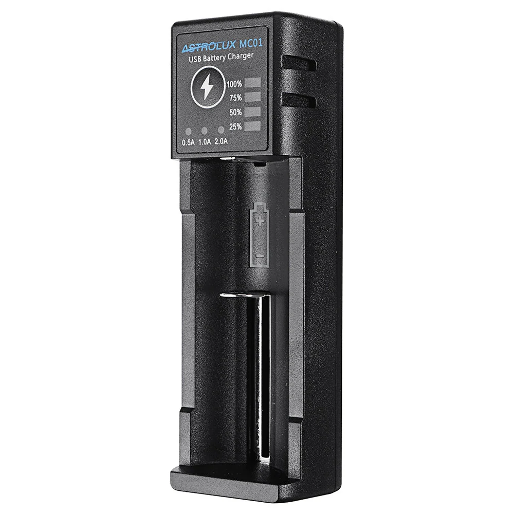 Astrolux® MC01 2 in1 USB Charging Mini Battery Charger Portable Mobile Phone Power Bank Current Optional Charger For 18650 21700 26650 Li-ion Battery — view 6