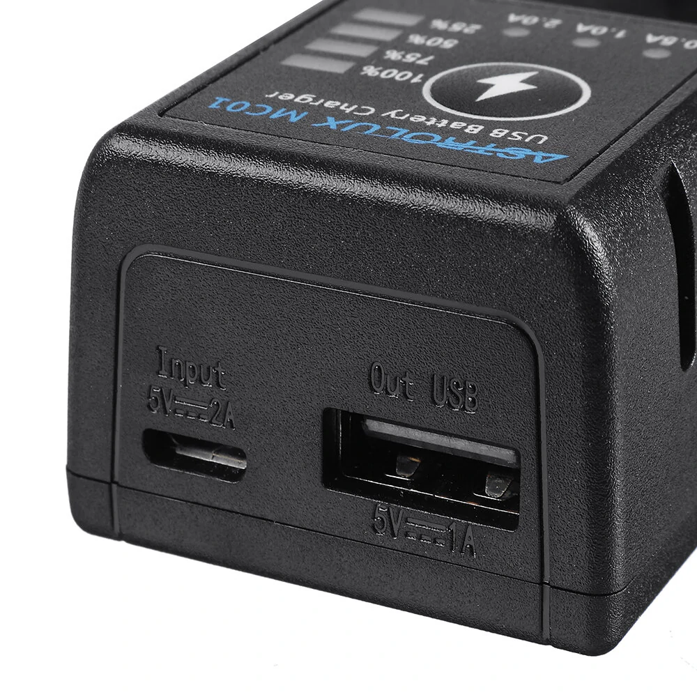 Astrolux® MC01 2 in1 USB Charging Mini Battery Charger Portable Mobile Phone Power Bank Current Optional Charger For 18650 21700 26650 Li-ion Battery — view 9