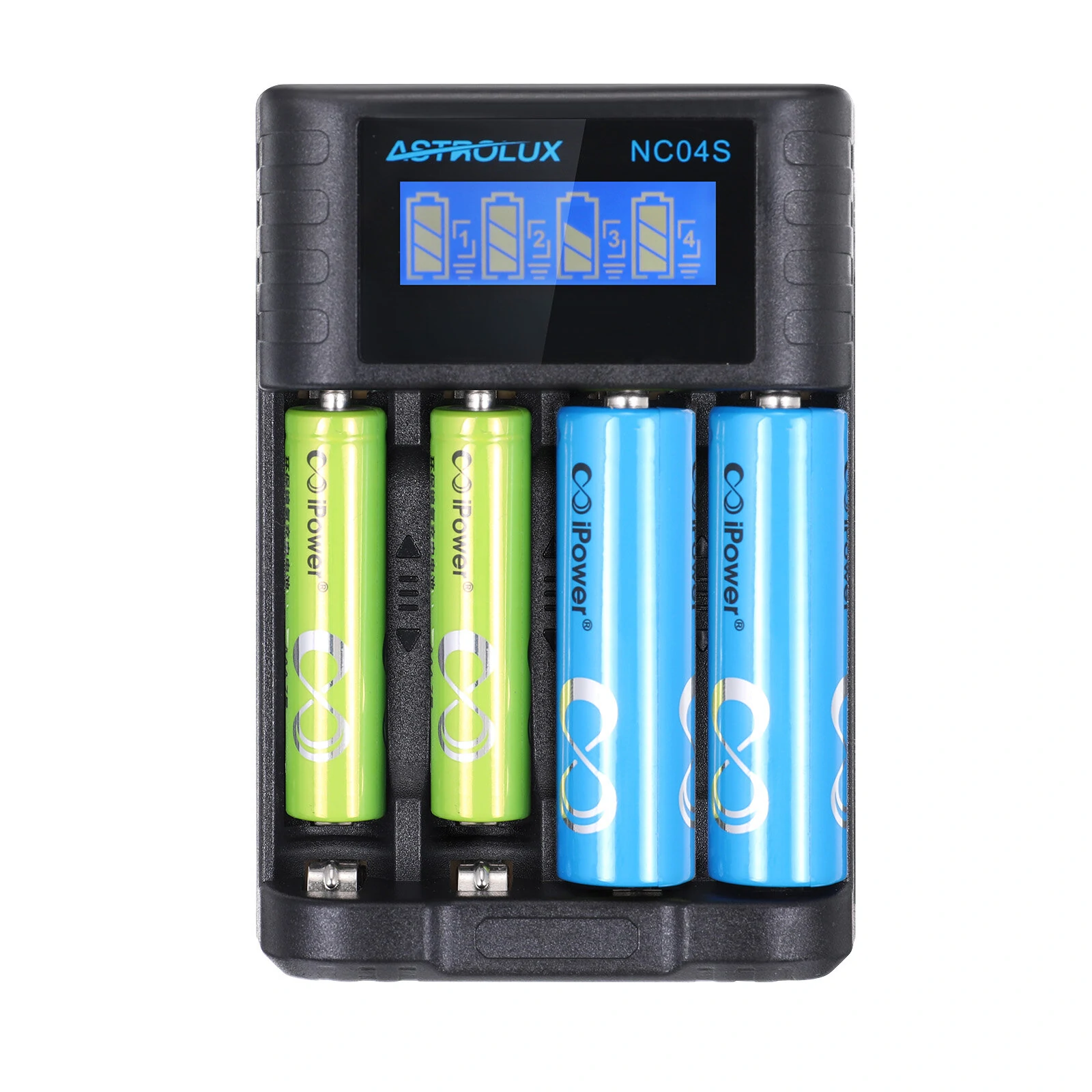 Astrolux® NC04S Inteligent 4-Slot LCD Battery Charger Mix-charging of AA/AAA Lithium & NiMH Btteries For Cells Flashlight RC Toys Home Tools — Astrolux