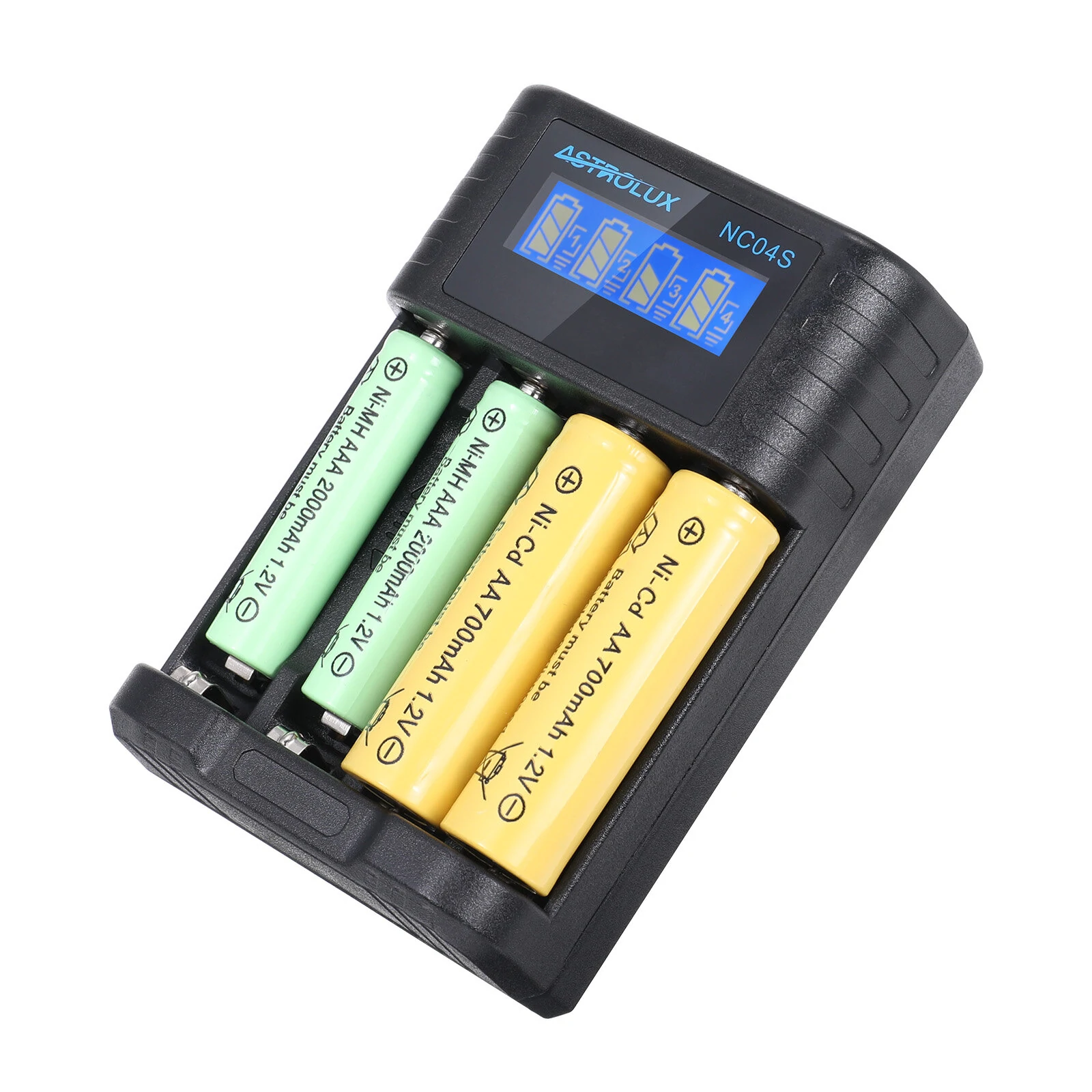 Astrolux® NC04S Inteligent 4-Slot LCD Battery Charger Mix-charging of AA/AAA Lithium & NiMH Btteries For Cells Flashlight RC Toys Home Tools — view 3