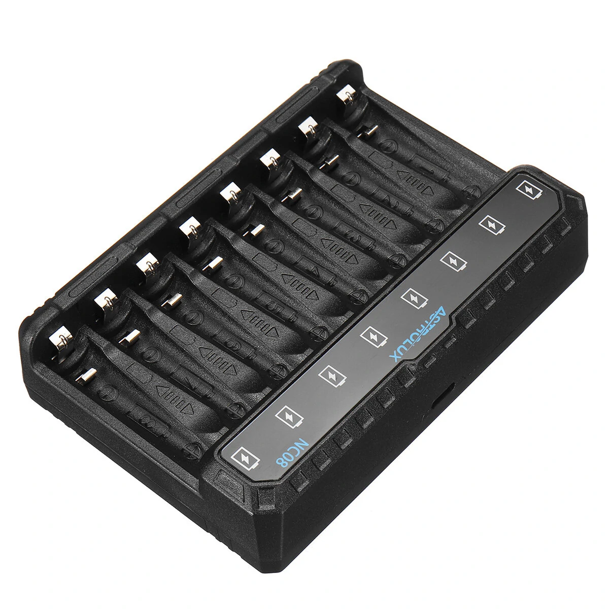 Astrolux® NC08 8 Slot Intelligent Charger For Ni-MH/Ni-Cd/Li-ion AA AAA 1.5V 14500 10440 Battery Type-C 2A Max Charging Speed Quick Charger For LED Flashlight Torch Home Tools RC Kids Toys — view 5