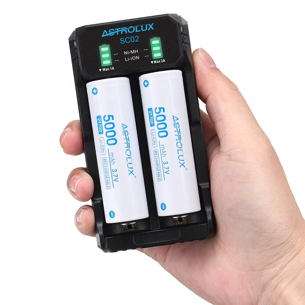 ASTROLUX® SC02 Type-C QC 3.0 Quick Charge USB Battery Charger Dual-slots For Li — view 2
