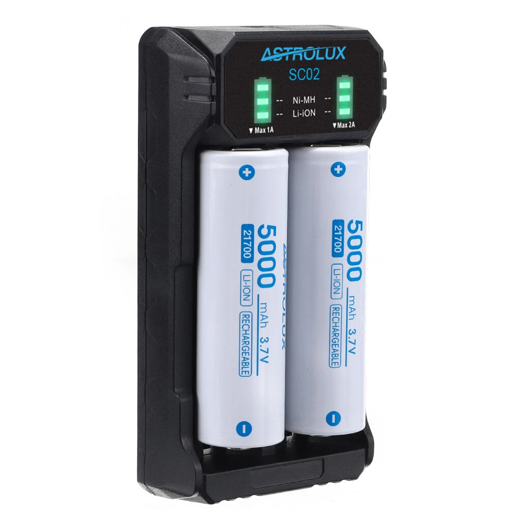 ASTROLUX® SC02 Type-C QC 3.0 Quick Charge USB Battery Charger Dual-slots For Li — view 4