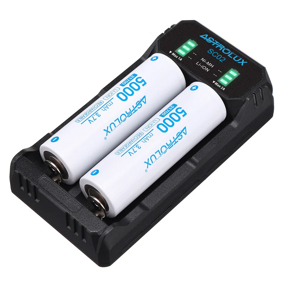 ASTROLUX® SC02 Type-C QC 3.0 Quick Charge USB Battery Charger Dual-slots For Li — view 5