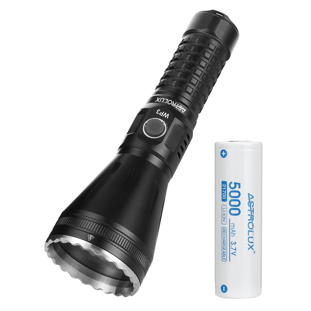 Astrolux® WP3 2.9KM 562LM Long Distance Throwing LEP Flashlight Strong Spotlight Waterproof Search Flashlight With 15A High Drain 21700 Li-ion Battery — Astrolux