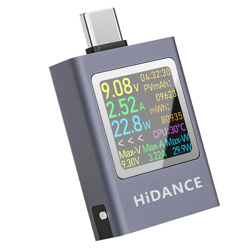 ATORCH HDC-085C USB Type-C Tester LED Display Voltmeter Ammeter DC Current Voltage Meter Power Bank Charging Tester DC 4.5-50V 0-12A 600W — ATORCH