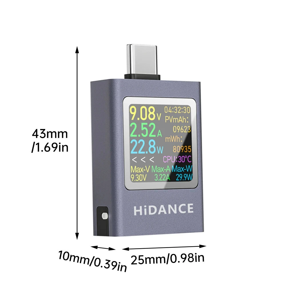 ATORCH HDC-085C USB Type-C Tester LED Display Voltmeter Ammeter DC Current Voltage Meter Power Bank Charging Tester DC 4.5-50V 0-12A 600W — view 9