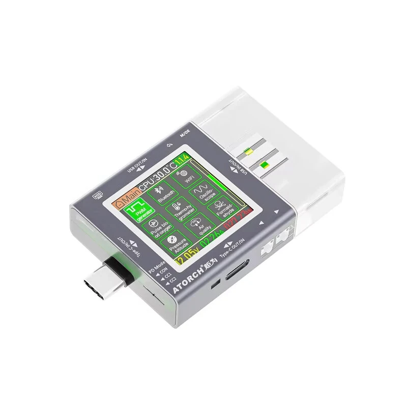 ATORCH TU13 USB Tester Type-C PD3.0 Fast Charging Protocol Voltmeter 50V 12A Real-Time Power Monitor IPS Display Wide Compatibility — view 2