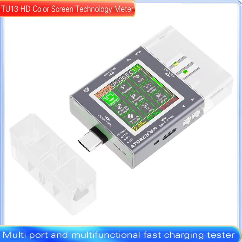 ATORCH TU13 USB Tester Type-C PD3.0 Fast Charging Protocol Voltmeter 50V 12A Real-Time Power Monitor IPS Display Wide Compatibility — view 3