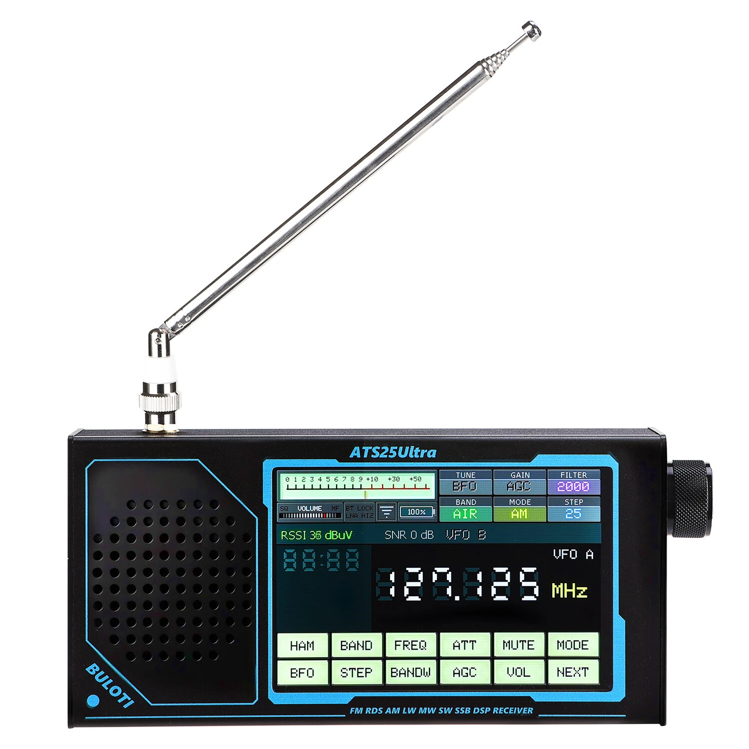 ATS25 Ultra Bluetooth Radio Receiver Wide Frequency Coverage 118-214 MHz FM LW MW SW SSB Air Band Multi-Mode Decoding Portable Rechargeable Low Noise Amplifier — view 2