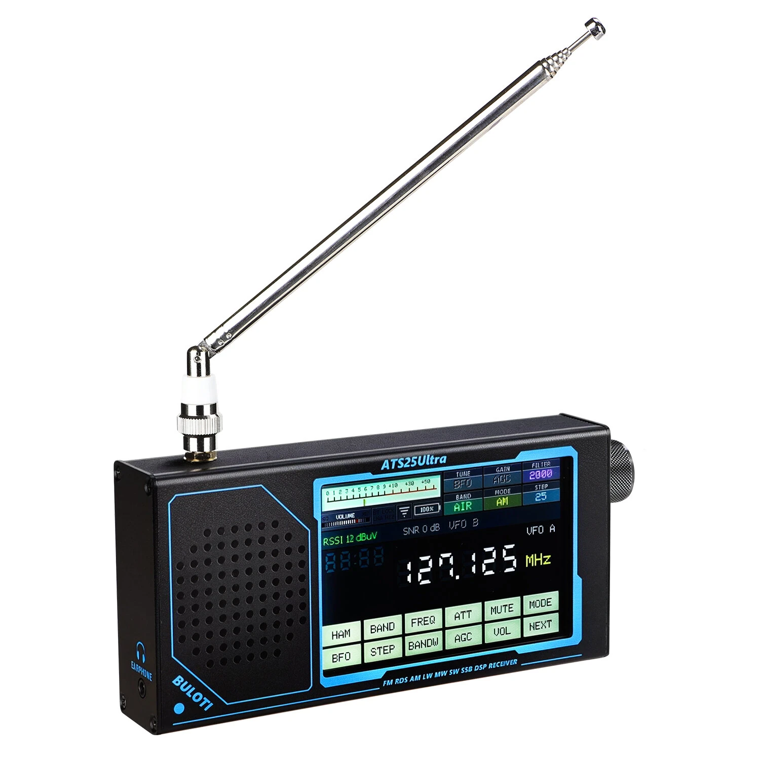ATS25 Ultra Bluetooth Radio Receiver Wide Frequency Coverage 118-214 MHz FM LW MW SW SSB Air Band Multi-Mode Decoding Portable Rechargeable Low Noise Amplifier — view 3