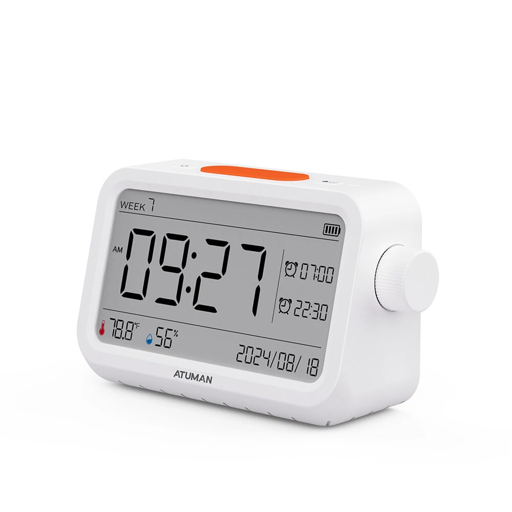 Atuman MT2 3in1 Multifunctional Hygrometer Alarm Clock Timer -9.9°C~60°C LCD Display Temperature Humidity Monitor Accurate Environmental Monitoring — view 2