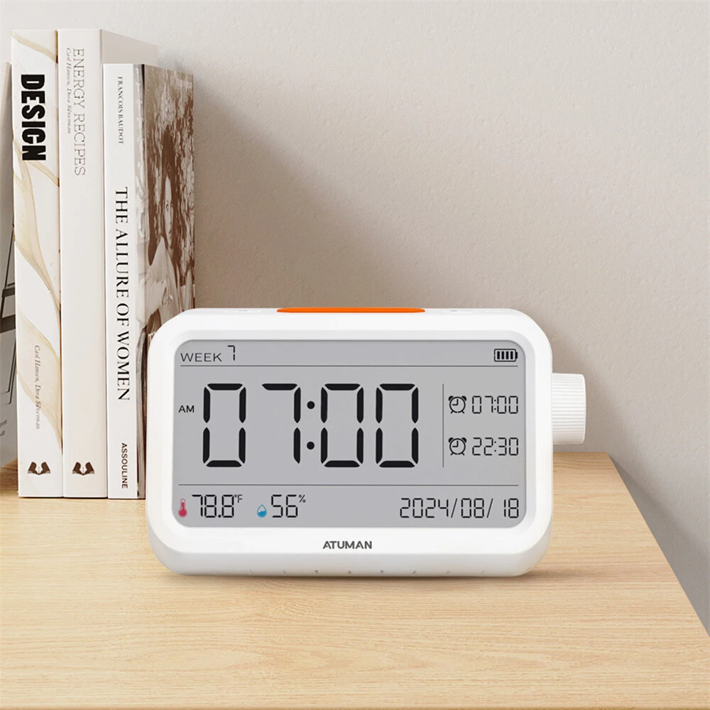 Atuman MT2 3in1 Multifunctional Hygrometer Alarm Clock Timer -9.9°C~60°C LCD Display Temperature Humidity Monitor Accurate Environmental Monitoring — view 9