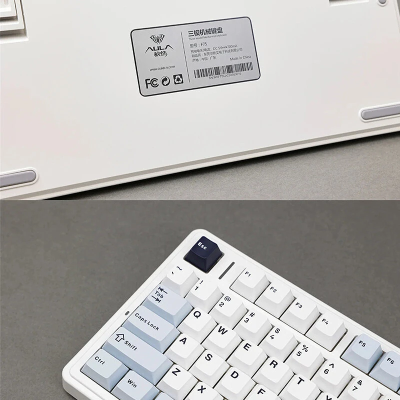 AULA F75 80 Keys Tri-mode Customized Mechanical Gaming Keyboard Hot Swappable RGB BT/2.4G/Type-C 75% Layout Wireless Gaming Keyboard Gasket Structure — view 5