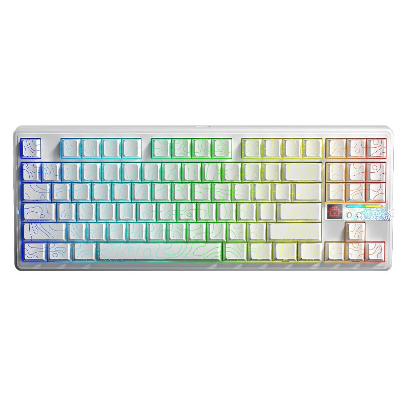 AULA F87 Pro V2 Custom Mechanical Keyboard with LED Matrix Display Gasket Structure Wireless Tri-Mode 80% Layout RGB Hotswap Keys 8K Return 10000mAh Esports Gaming Keyboard — AULA