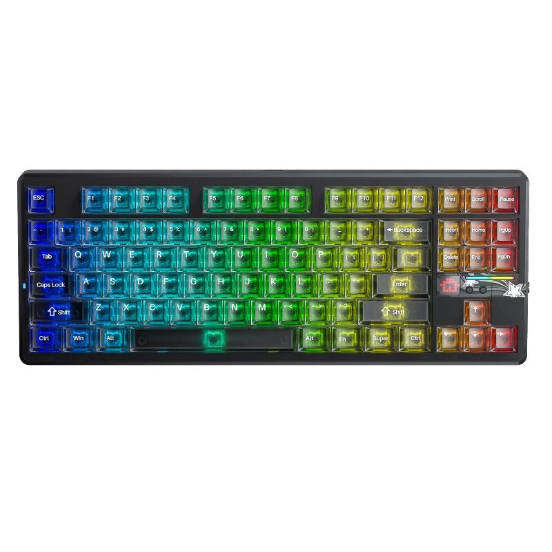 AULA F87 Pro V2 Custom Mechanical Keyboard with LED Matrix Display Gasket Structure Wireless Tri-Mode 80% Layout RGB Hotswap Keys 8K Return 10000mAh Esports Gaming Keyboard — view 4