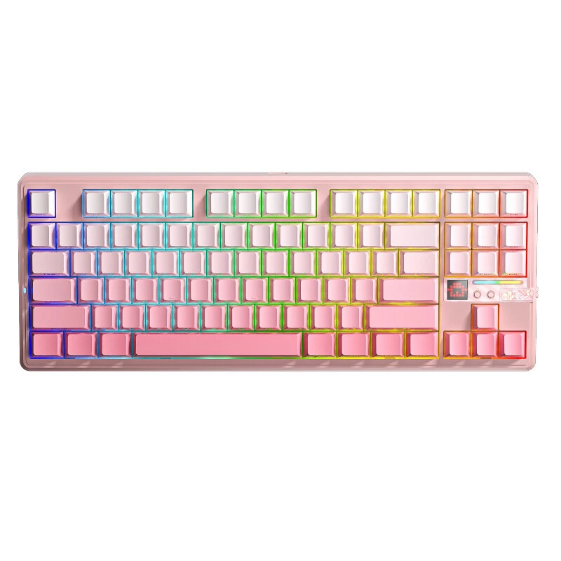 AULA F87 Pro V2 Custom Mechanical Keyboard with LED Matrix Display Gasket Structure Wireless Tri-Mode 80% Layout RGB Hotswap Keys 8K Return 10000mAh Esports Gaming Keyboard — view 5