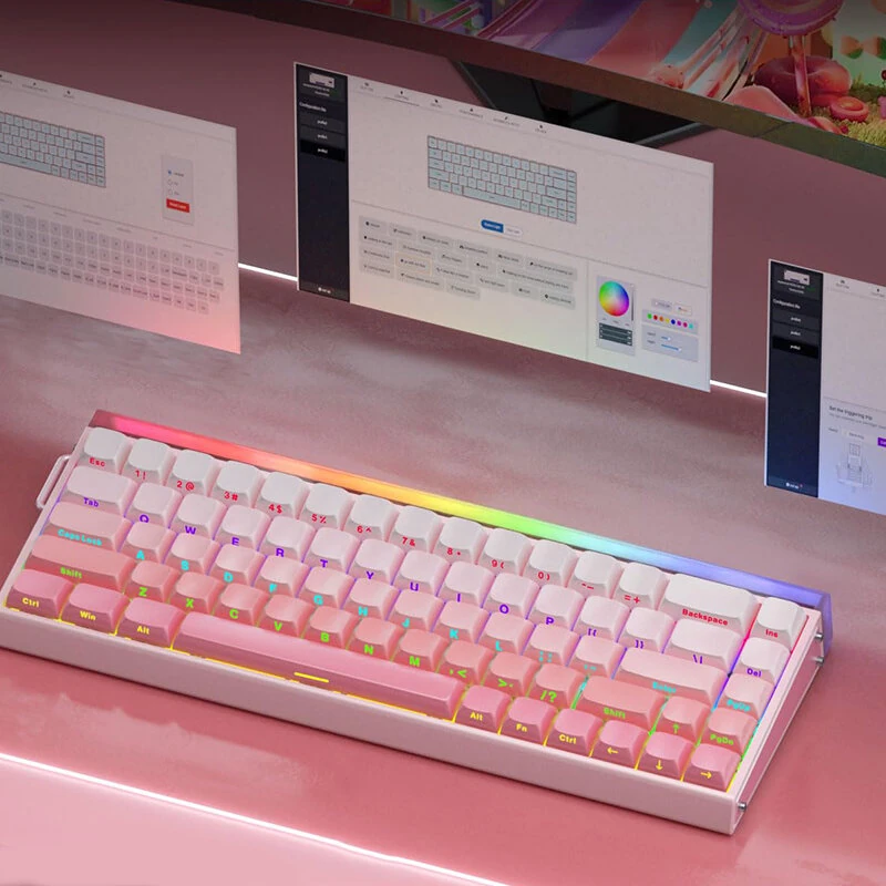 AULA Hero 68 HE Wired Mechanical Gaming Keyboard Hall Effect Magnetic Switch with Adjustable Actuation Rapid Trigger Mode 8K Hz Polling Rate 0.125ms Latency RGB Backlit Hot-swap 60% Layout  Keyboard — view 5