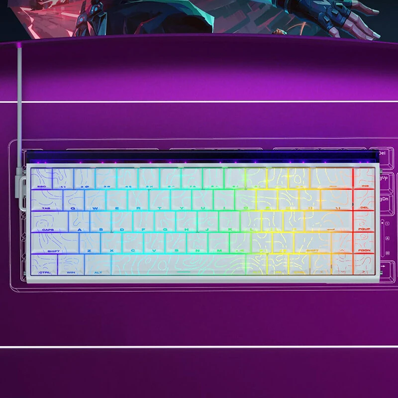 AULA Hero 68 HE Wired Mechanical Gaming Keyboard Hall Effect Magnetic Switch with Adjustable Actuation Rapid Trigger Mode 8K Hz Polling Rate 0.125ms Latency RGB Backlit Hot-swap 60% Layout  Keyboard — view 6