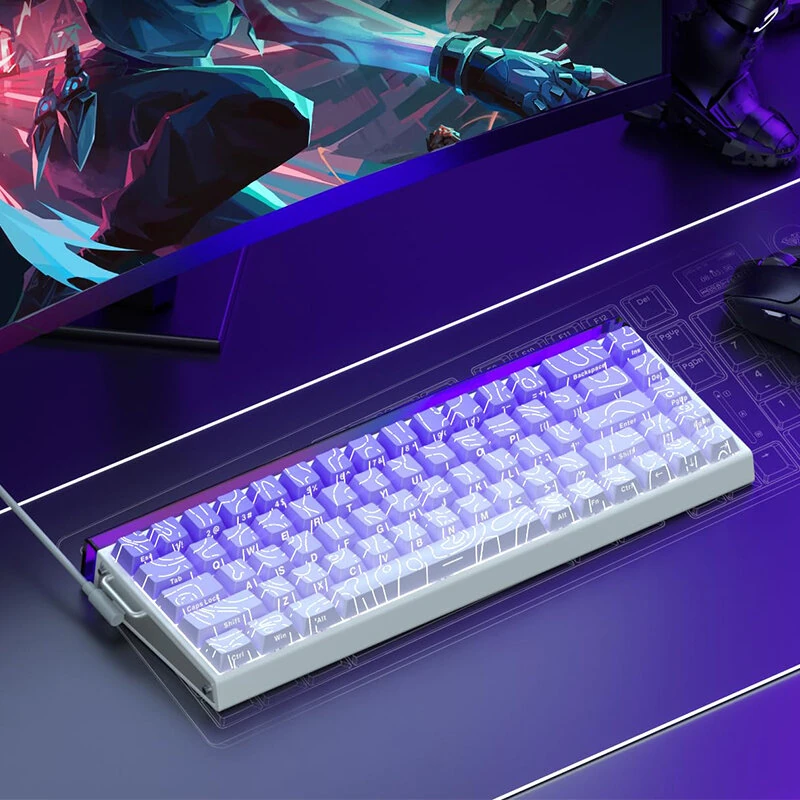 AULA Hero 68 HE Wired Mechanical Gaming Keyboard Hall Effect Magnetic Switch with Adjustable Actuation Rapid Trigger Mode 8K Hz Polling Rate 0.125ms Latency RGB Backlit Hot-swap 60% Layout  Keyboard — view 8