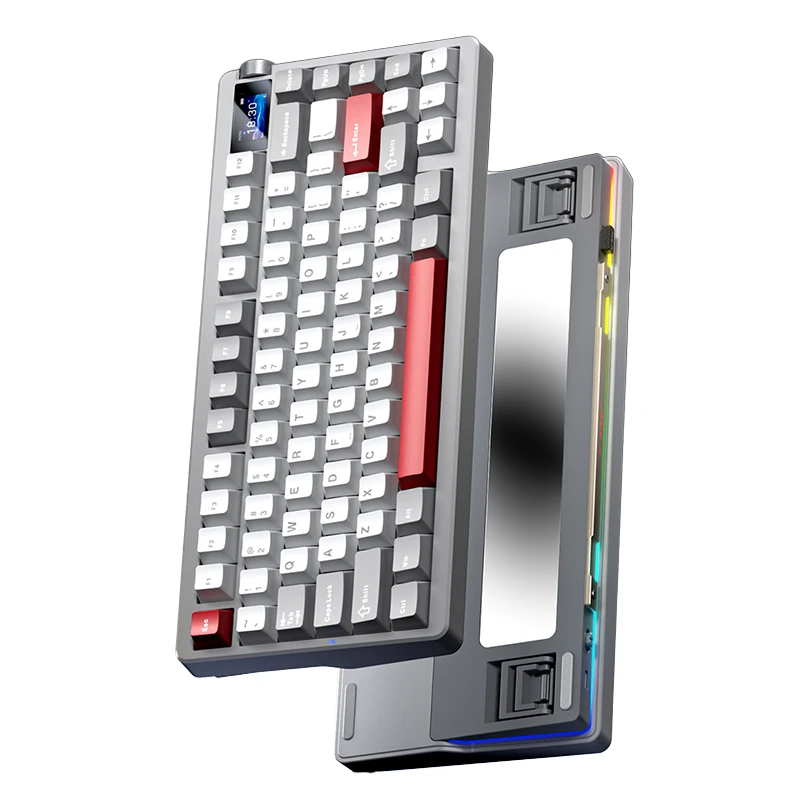 AULA NOVA75 Custom Mechanical Keyboard with 1.14-inch Smart Display Tri-mode 87-Keys Gasket Structure Hot-swap RGB Backlight 10000mAh Battery 75% Layout E-sports Gaming Keyboards — view 3