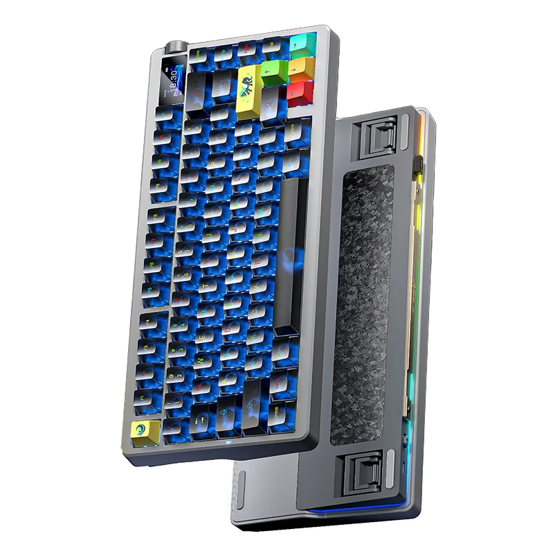 AULA NOVA75 Custom Mechanical Keyboard with 1.14-inch Smart Display Tri-mode 87-Keys Gasket Structure Hot-swap RGB Backlight 10000mAh Battery 75% Layout E-sports Gaming Keyboards — view 4