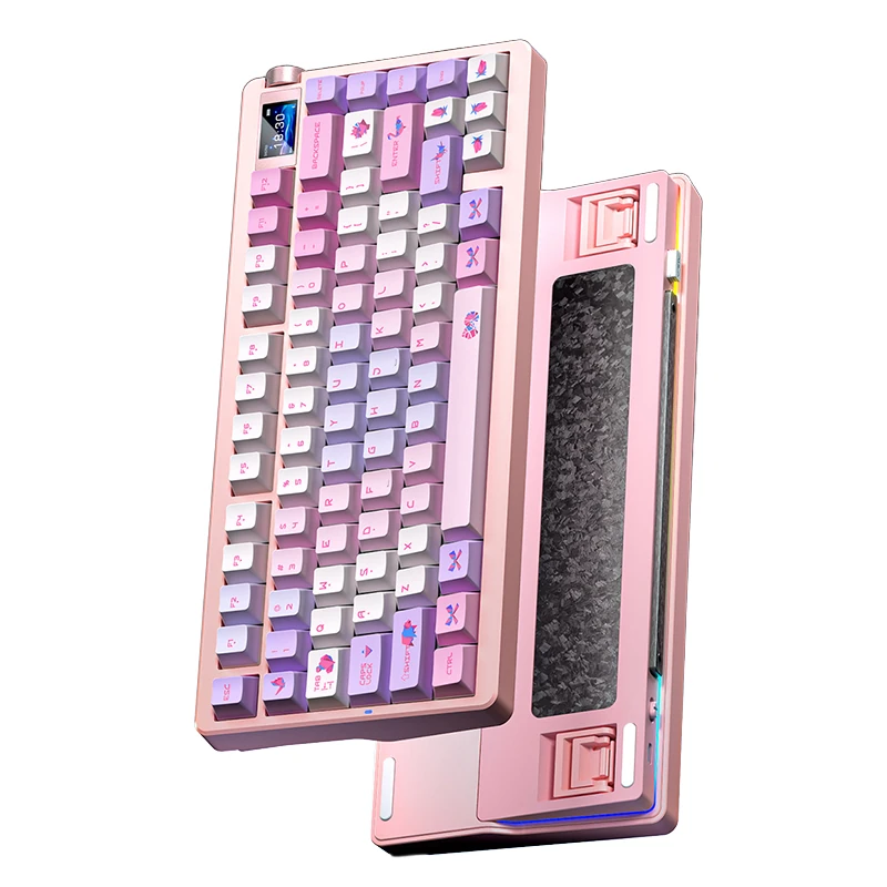 AULA NOVA75 Custom Mechanical Keyboard with 1.14-inch Smart Display Tri-mode 87-Keys Gasket Structure Hot-swap RGB Backlight 10000mAh Battery 75% Layout E-sports Gaming Keyboards — view 5