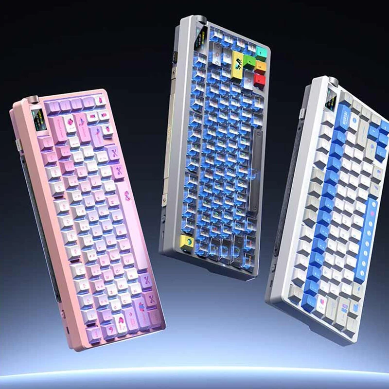AULA NOVA75 Custom Mechanical Keyboard with 1.14-inch Smart Display Tri-mode 87-Keys Gasket Structure Hot-swap RGB Backlight 10000mAh Battery 75% Layout E-sports Gaming Keyboards — view 7