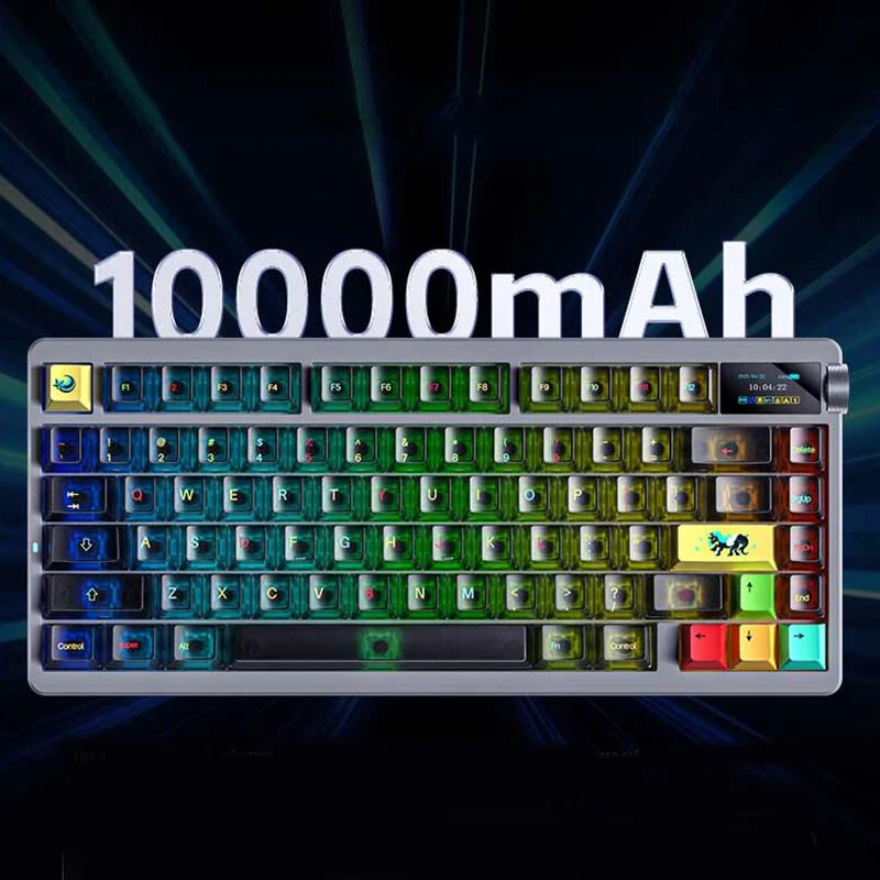 AULA NOVA75 Custom Mechanical Keyboard with 1.14-inch Smart Display Tri-mode 87-Keys Gasket Structure Hot-swap RGB Backlight 10000mAh Battery 75% Layout E-sports Gaming Keyboards — view 9