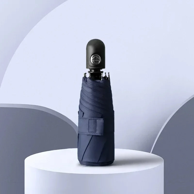 Automatic 8-Rib Sun Protection Umbrella Fully Automatic Pocket Umbrella Cute Mini Black Coated Five Fold Sun Umbrella Mini Portable Pocket Umbrella — view 2
