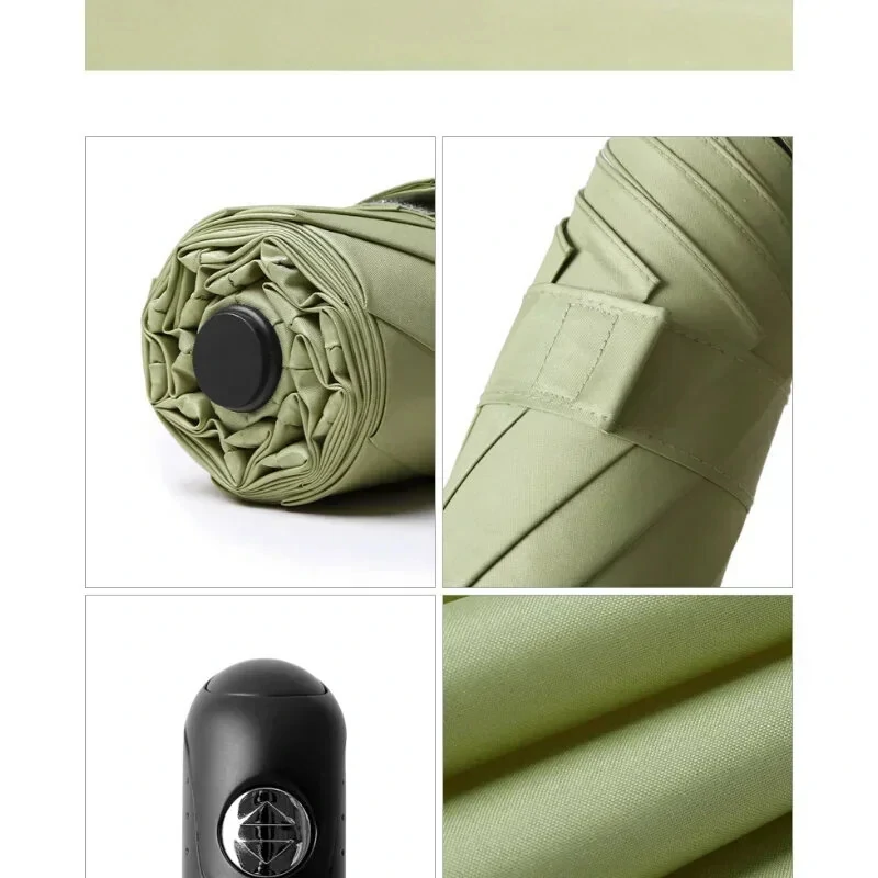 Automatic 8-Rib Sun Protection Umbrella Fully Automatic Pocket Umbrella Cute Mini Black Coated Five Fold Sun Umbrella Mini Portable Pocket Umbrella — view 4