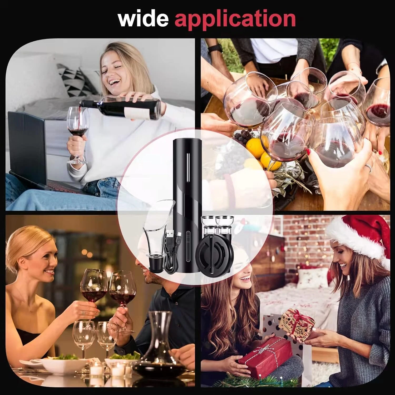 Automatic Electric Wine Openers USB Rechargeable Bottle Openers Corkscrew Wine Cap Opener — view 10