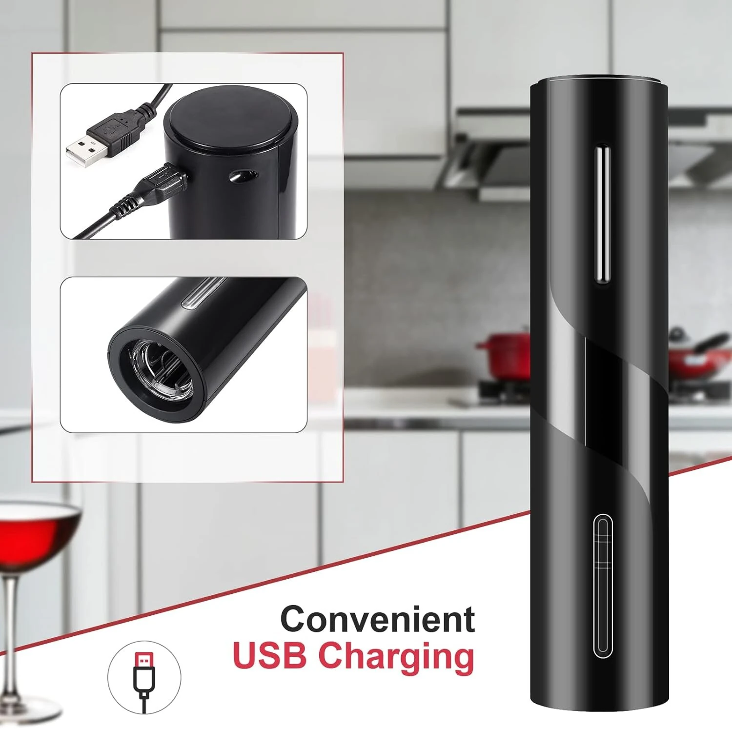 Automatic Electric Wine Openers USB Rechargeable Bottle Openers Corkscrew Wine Cap Opener — view 7