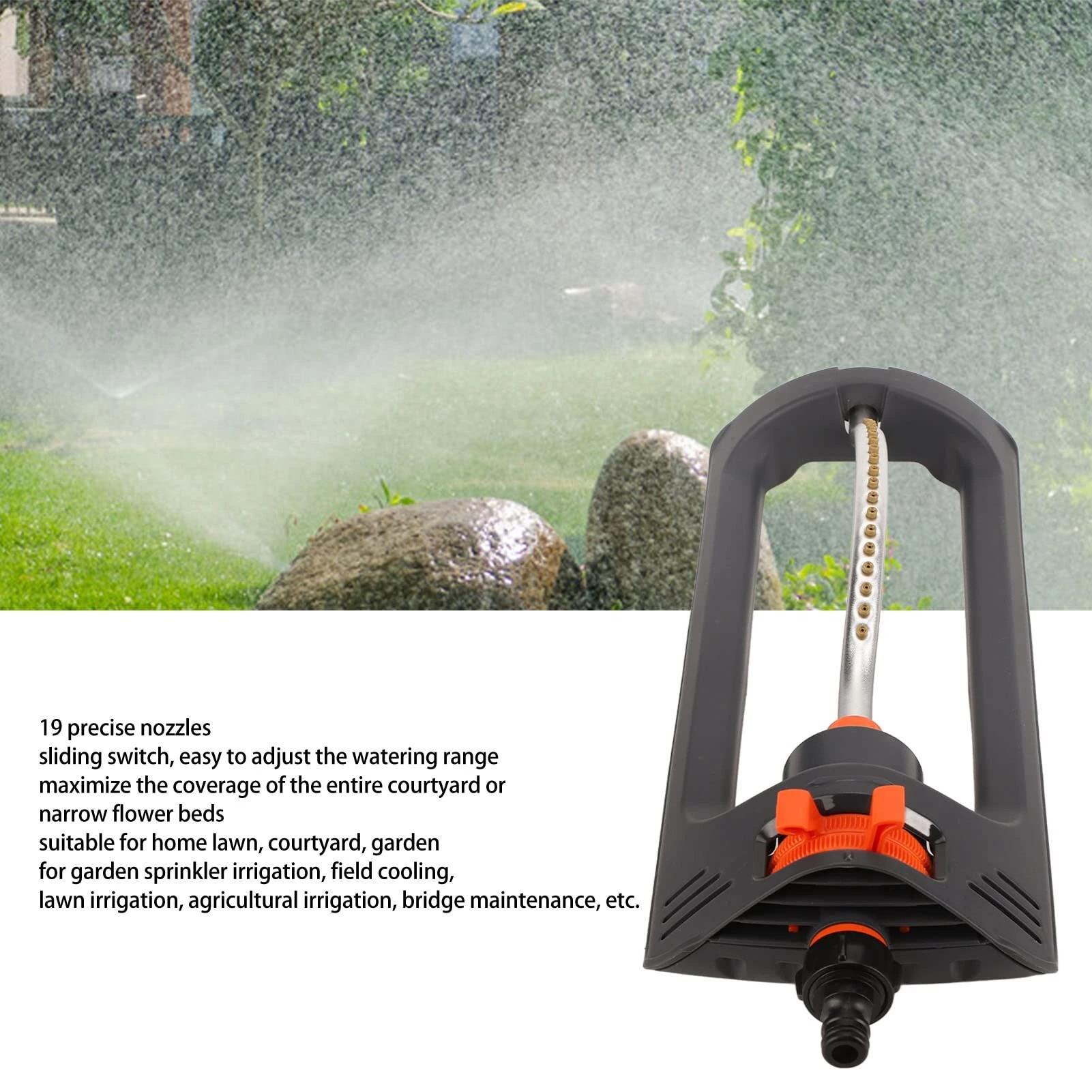 Automatic Oscillating Sprinkler 19 Hole 4 Modes Lawn & Garden Essential Watering System Irrigation Device for Home Gardens Agricultural Fields Water Sprinkler for Lawn — view 5