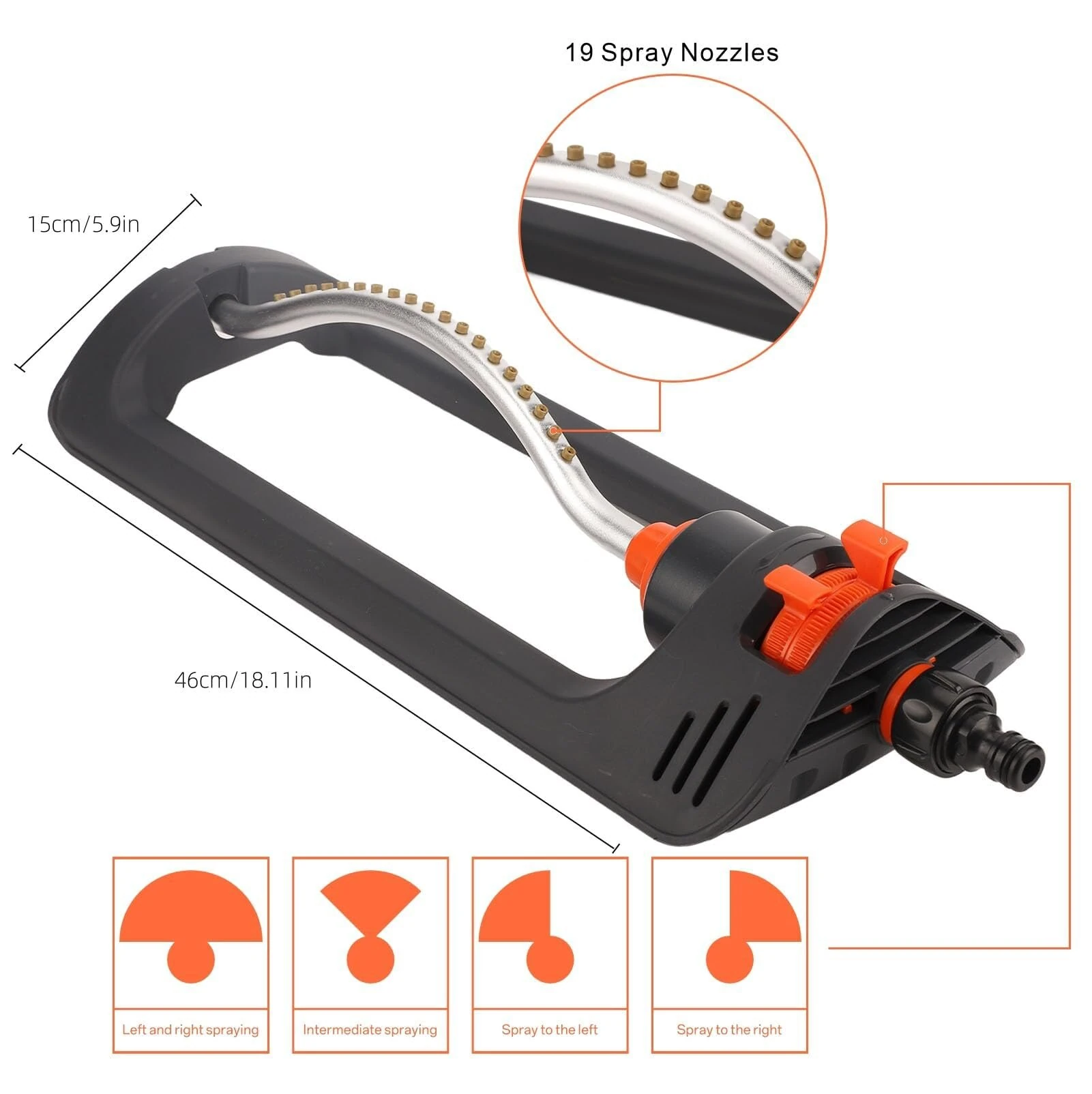 Automatic Oscillating Sprinkler 19 Hole 4 Modes Lawn & Garden Essential Watering System Irrigation Device for Home Gardens Agricultural Fields Water Sprinkler for Lawn — view 8