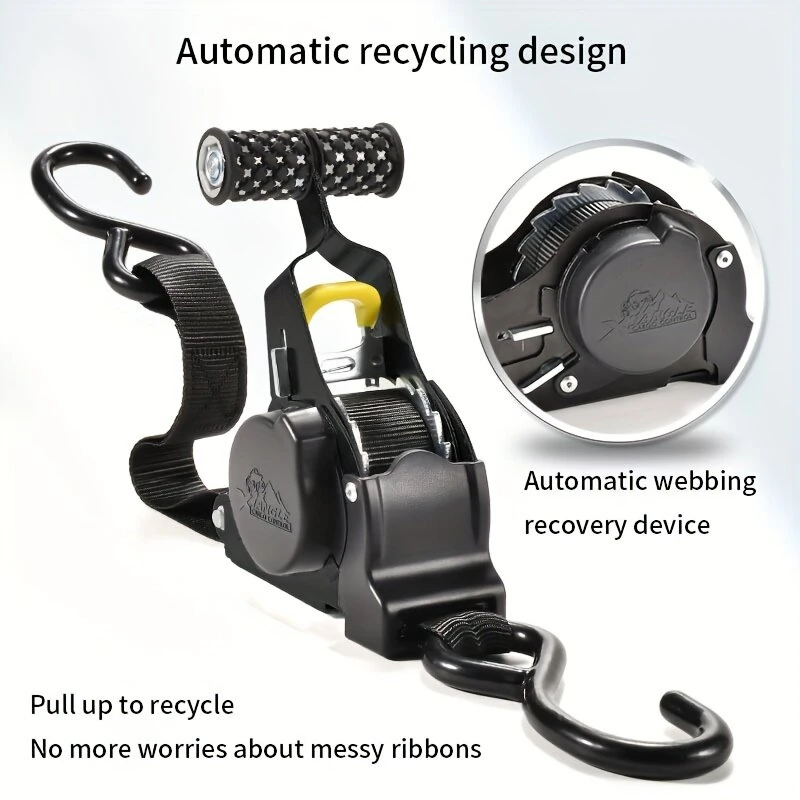 Automatic Retractable Stretch Wrapping Straps Polyester Rust-Resistant Tensioner 3.3m 680KG Wear-Resistant No Assembly Required Cargo Transportation — view 3