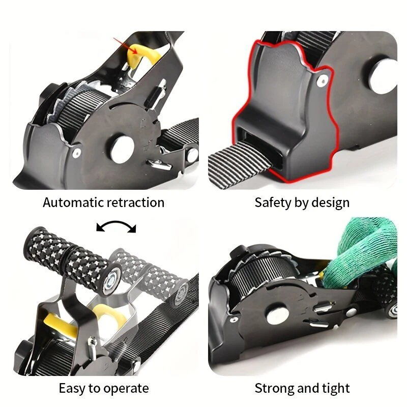 Automatic Retractable Stretch Wrapping Straps Polyester Rust-Resistant Tensioner 3.3m 680KG Wear-Resistant No Assembly Required Cargo Transportation — view 4