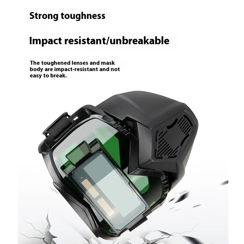 Automatic Variable Light Full Face Welding Helmet Helmet Welding MASK Welder High Definition Lens 0.01ms Light Adjustment Detachable Design with 10pcs Protection Glasses lenses — view 6