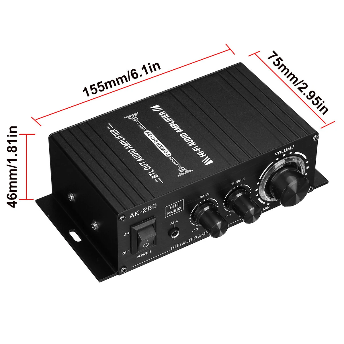 AUTSOME 12V  40Wx2 Power Amplifier 2.0 Channel  90DB Car Small Power Amplifier — view 9